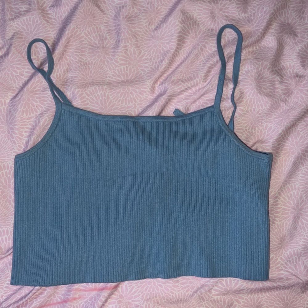 Cropped Blue Tank Top